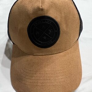 Tan and Black Trucker Hat